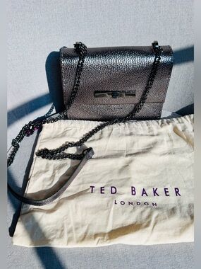 Ted Baker Juliah Gunmetal Crossbody Bag EUC
